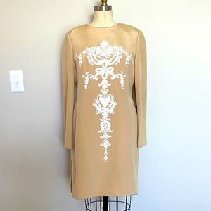 Bill Blass Nude Sequin Dress